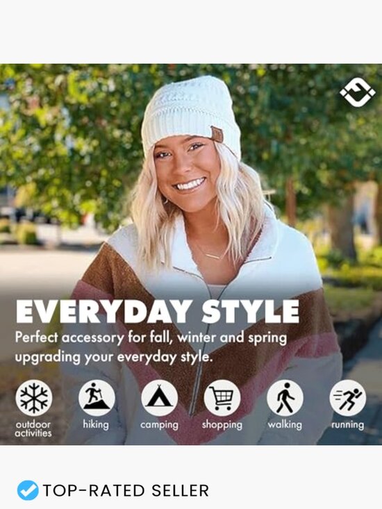 Slouchy Knit Beanie Unisex Winter Hat Soft Warm Skull Cap Cozy Outdoor main image 6